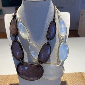 Elegant Brown and Cream Lucite Necklaces